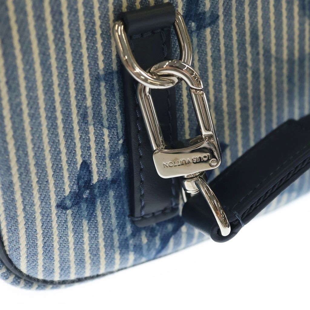 Louis Vuitton Outdoor Pochette Hickory Stripe Shoulder Bag Indigo — view 7