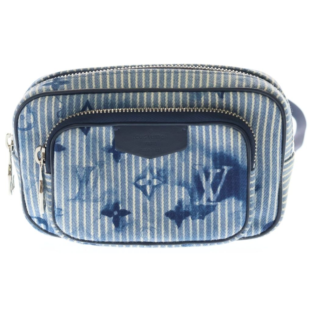 Louis Vuitton Outdoor Pochette Hickory Stripe Shoulder Bag Indigo