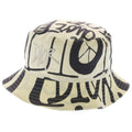 Dior Shawn Stussy Logo Embroidery All Over Pattern Bucket Hat Black White