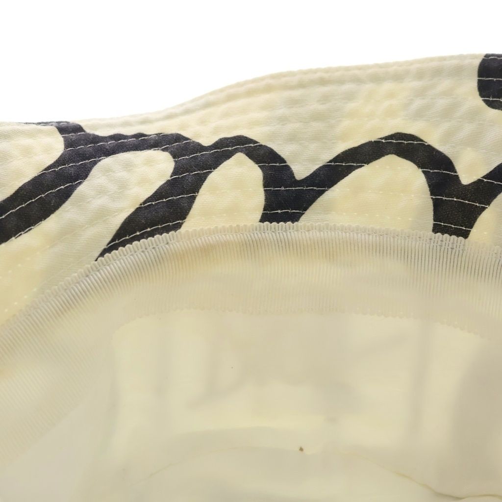 Dior Shawn Stussy Logo Embroidery All Over Pattern Bucket Hat Black White — view 6