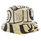 Dior Shawn Stussy Logo Embroidery All Over Pattern Bucket Hat Black White — view 4