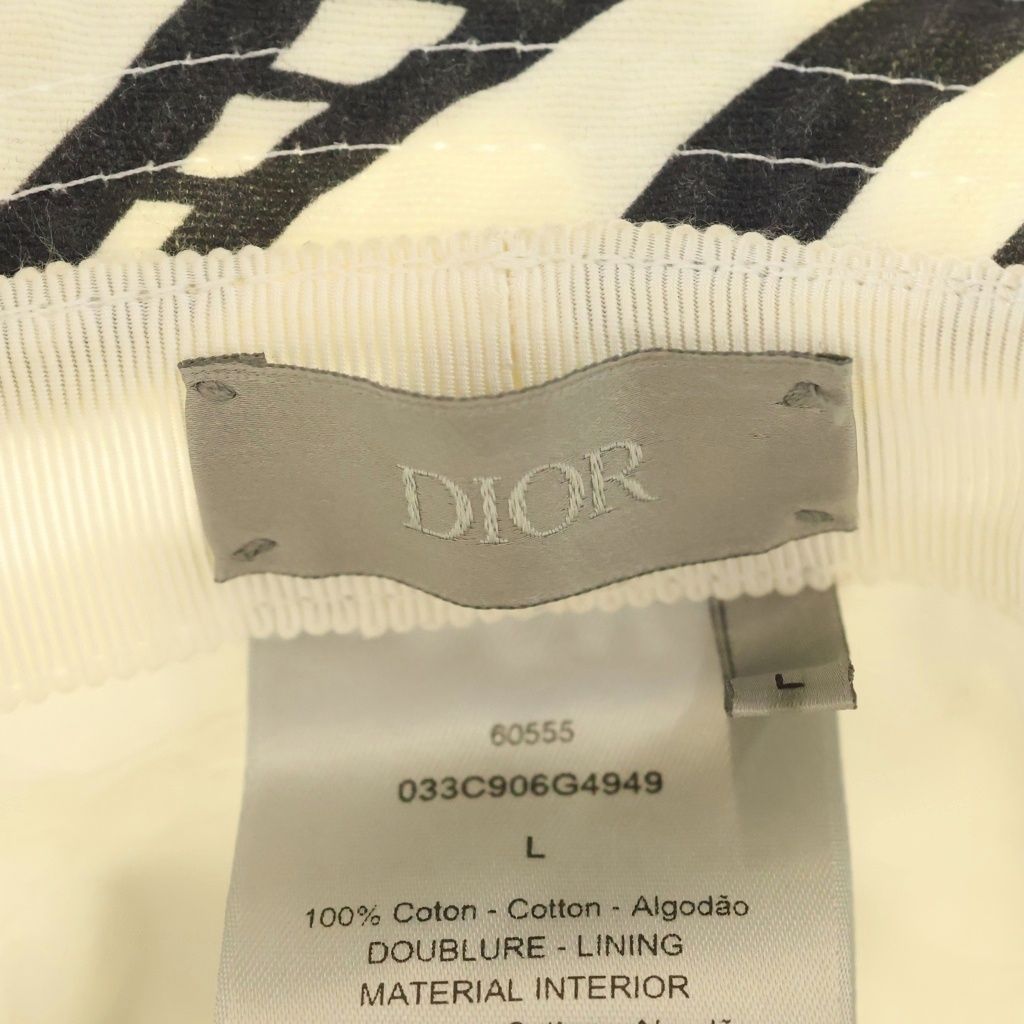 Dior Shawn Stussy Logo Embroidery All Over Pattern Bucket Hat Black White — view 7