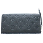 Louis Vuitton Monogram Empreinte Zippy Wallet Card Case Blue Metallic Leather — view 2