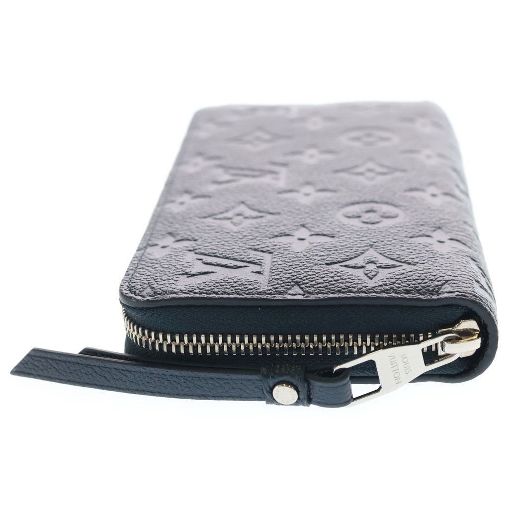 Louis Vuitton Monogram Empreinte Zippy Wallet Card Case Blue Metallic Leather — view 3