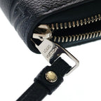 Louis Vuitton Monogram Empreinte Zippy Wallet Card Case Blue Metallic Leather — view 5