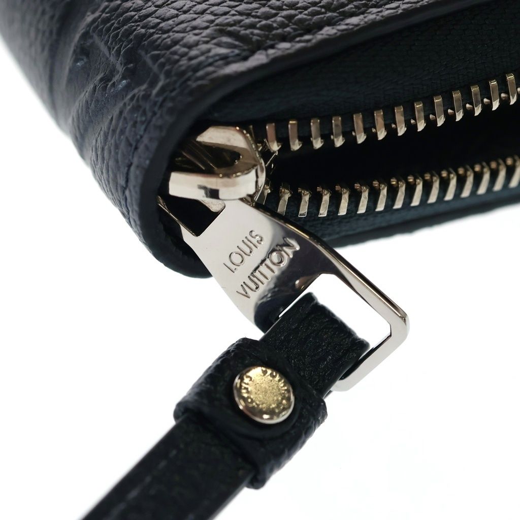 Louis Vuitton Monogram Empreinte Zippy Wallet Card Case Blue Metallic Leather — view 5