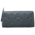 Louis Vuitton Monogram Empreinte Zippy Wallet Card Case Blue Metallic Leather