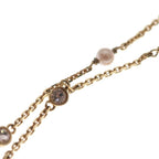 Dior Clair D Lune Rhinestone Faux Pearl Pendant Chain Pink Gold — view 5