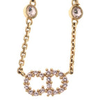 Dior Clair D Lune Rhinestone Faux Pearl Pendant Chain Pink Gold — view 3