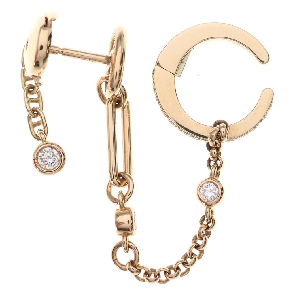 Hermes Chaine D'ancre Chaos Earrings Pink Gold — view 2