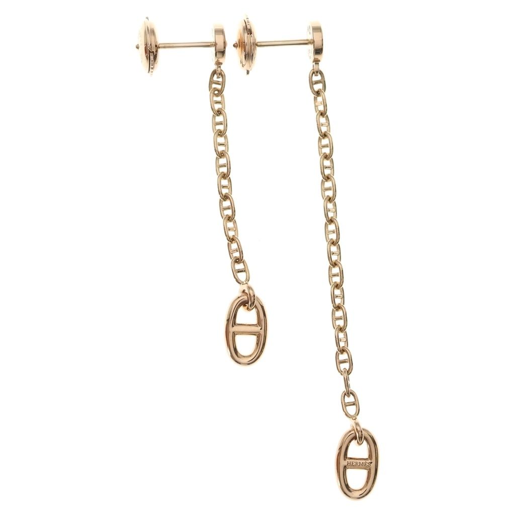 Hermes Chaine D'ancre Farandole Earrings Pink Gold — view 2