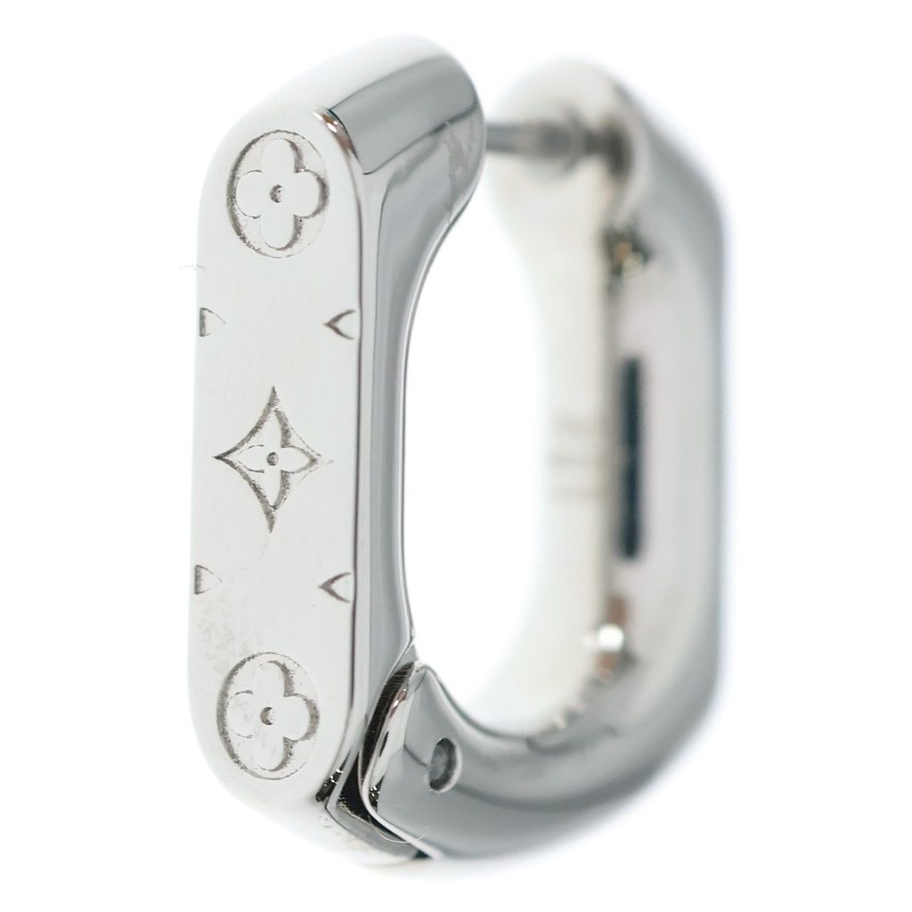 Louis Vuitton Monogram Chain Hoop Earrings Silver — view 2