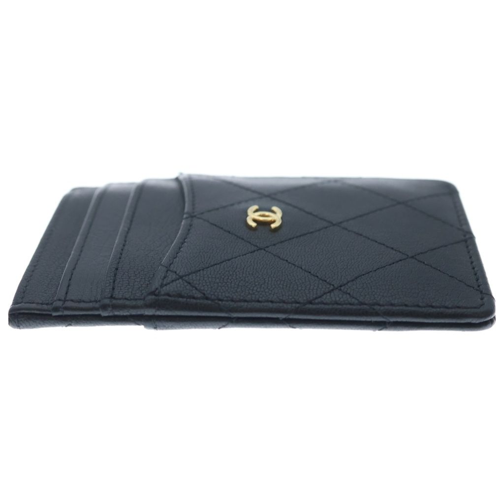 Chanel CC Logo Leather Card Case Black — view 3
