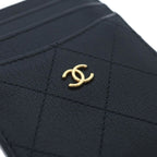 Chanel CC Logo Leather Card Case Black — view 4