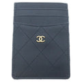 Chanel CC Logo Leather Card Case Black