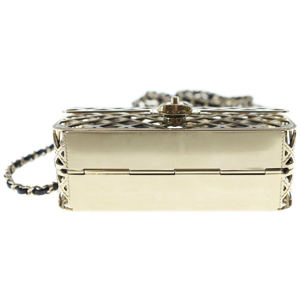 Chanel Cage Flap Metal Mini Shoulder Evening Bag Gold — view 4