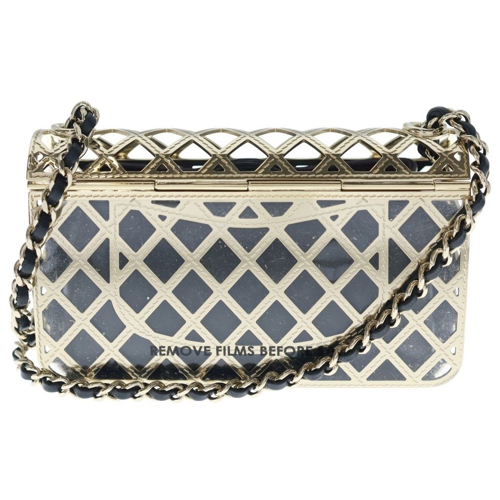 Chanel Cage Flap Metal Mini Shoulder Evening Bag Gold — view 2