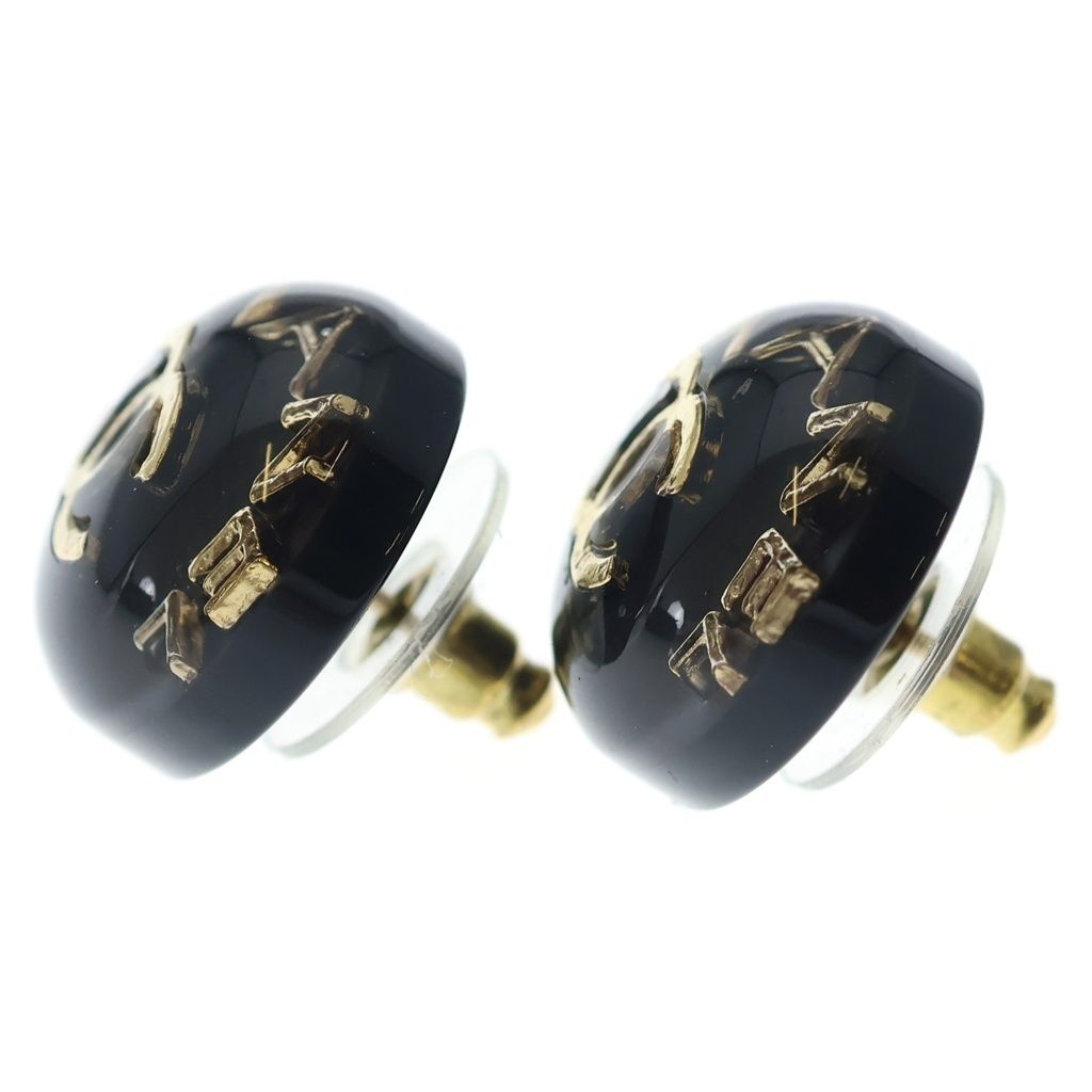 Chanel CC Logo Earrings Black — view 3