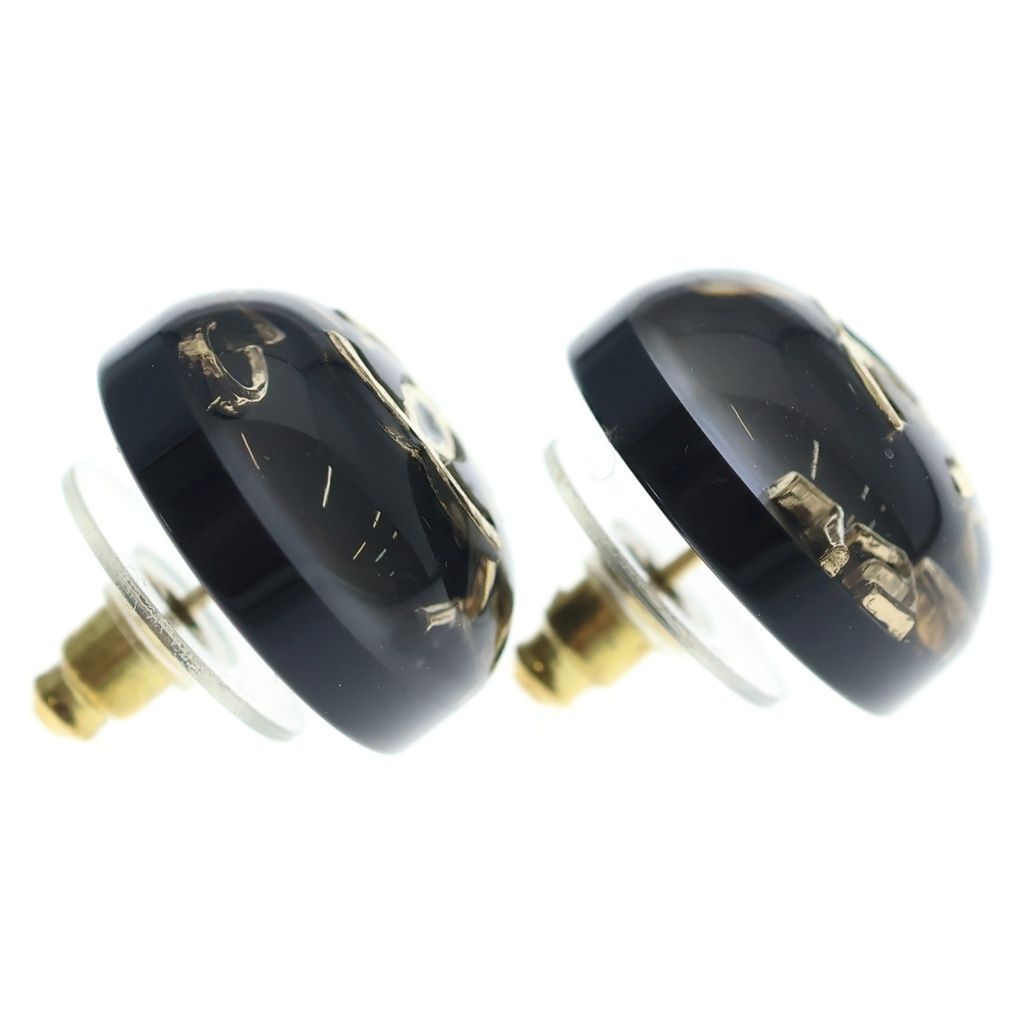 Chanel CC Logo Earrings Black — view 4
