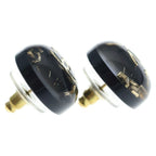Chanel CC Logo Earrings Black — view 4