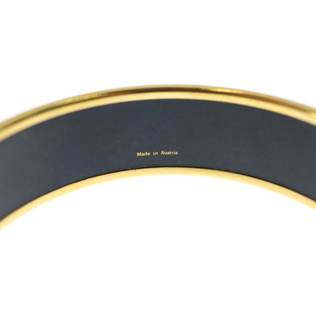 Hermes Enamel Bangle GM les Sangles Gold Multicolor Bracelet — view 6