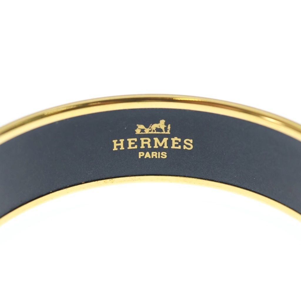 Hermes Enamel Bangle GM les Sangles Gold Multicolor Bracelet — view 5