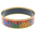 Hermes Enamel Bangle GM les Sangles Gold Multicolor Bracelet — view 3