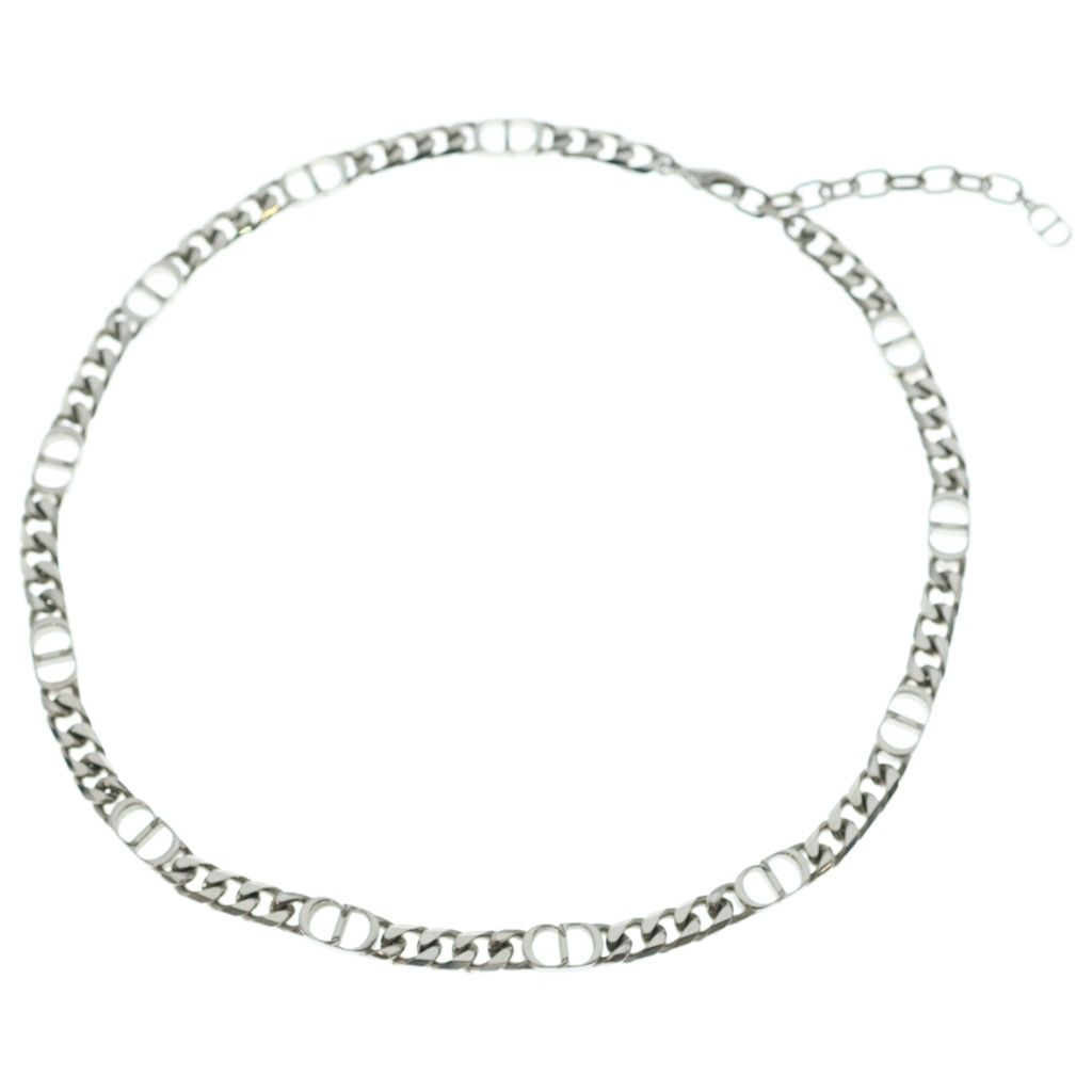 Dior CD Logo Icon Chain Link Necklace Silver — view 2