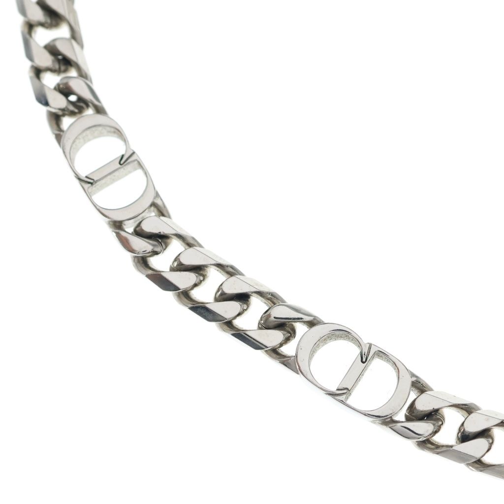 Dior CD Logo Icon Chain Link Necklace Silver