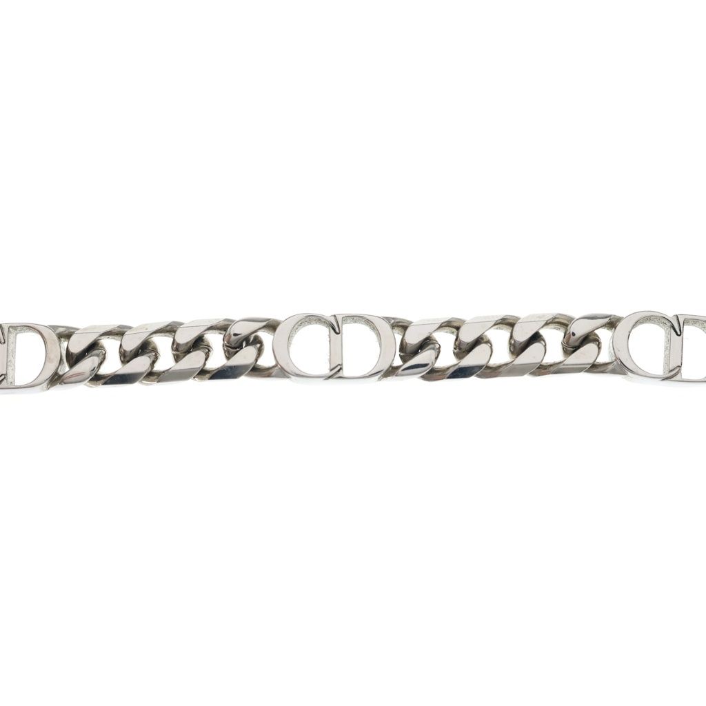 Dior CD Logo Icon Chain Link Necklace Silver — view 3