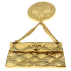 Chanel Quilted CC Logo Bag Motif Pin Badge Brooch Gold — view 5