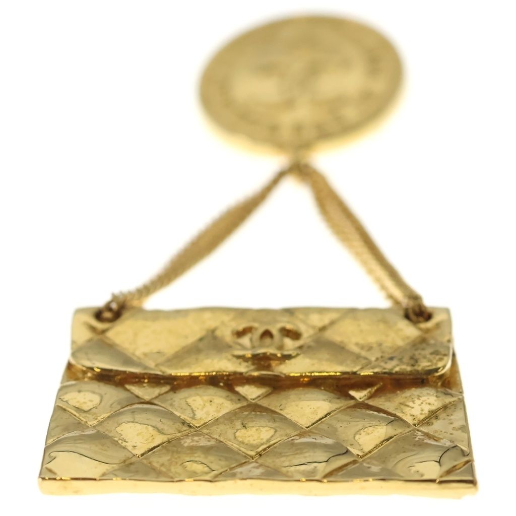 Chanel Quilted CC Logo Bag Motif Pin Badge Brooch Gold — view 5
