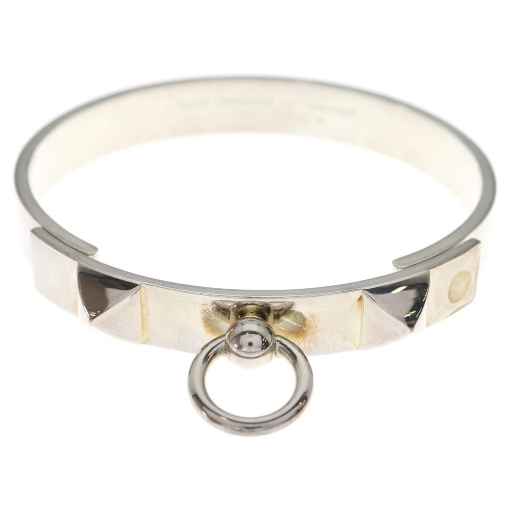 Hermes Collier de Chien LG Bangle Bracelet Silver — view 4