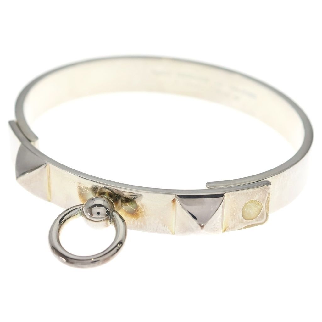Hermes Collier de Chien LG Bangle Bracelet Silver