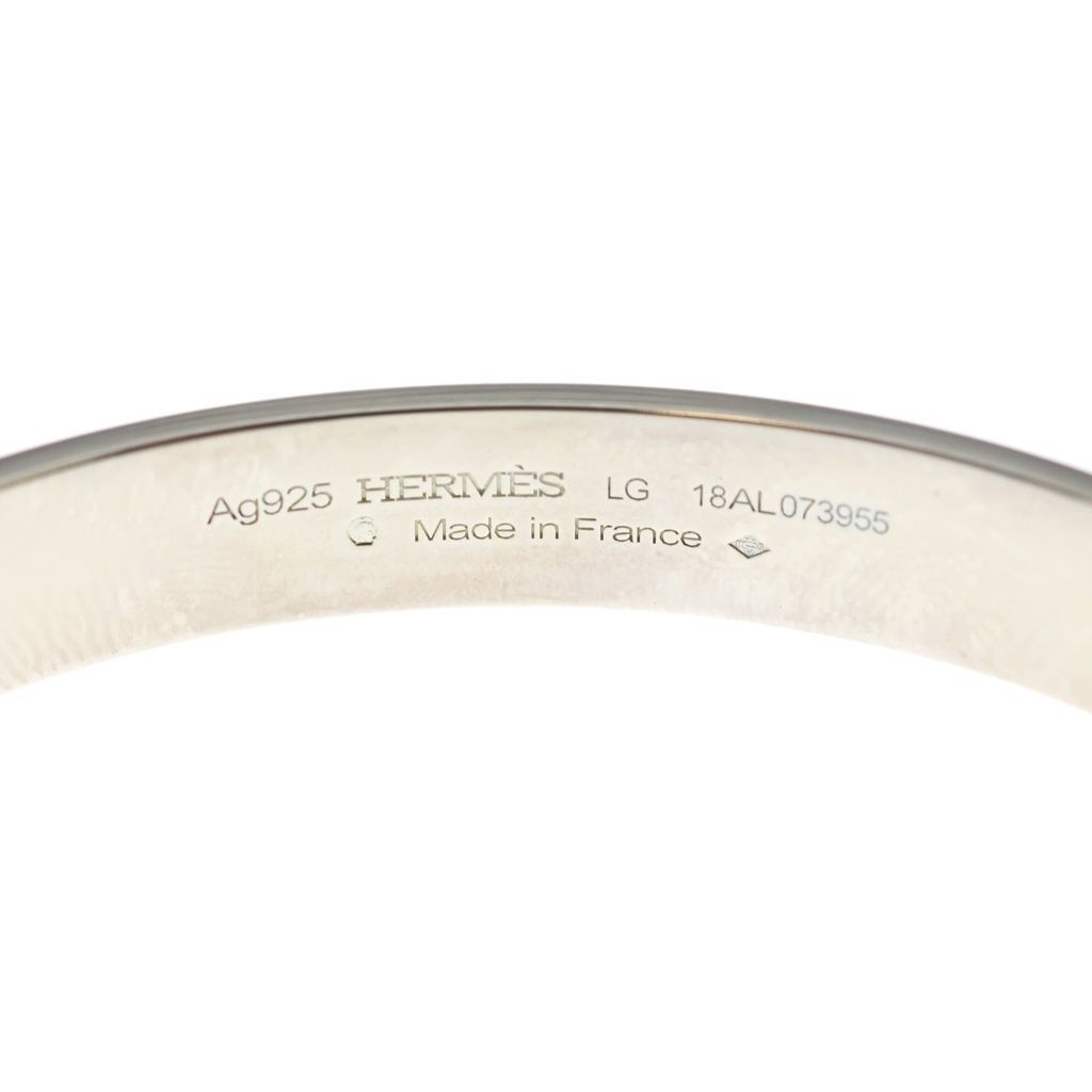Hermes Collier de Chien LG Bangle Bracelet Silver — view 5