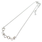 Dior Logo Rhinestone Heart Pendant Chain Silver — view 2