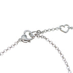 Dior Logo Rhinestone Heart Pendant Chain Silver — view 4