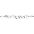 Dior Logo Rhinestone Heart Pendant Chain Silver — view 6