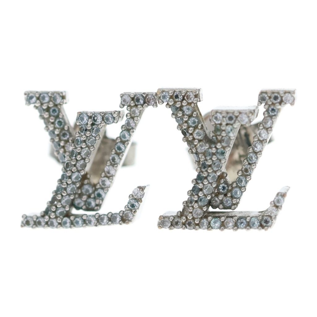 Louis Vuitton Iconic Strass Rhinestone Earrings Silver