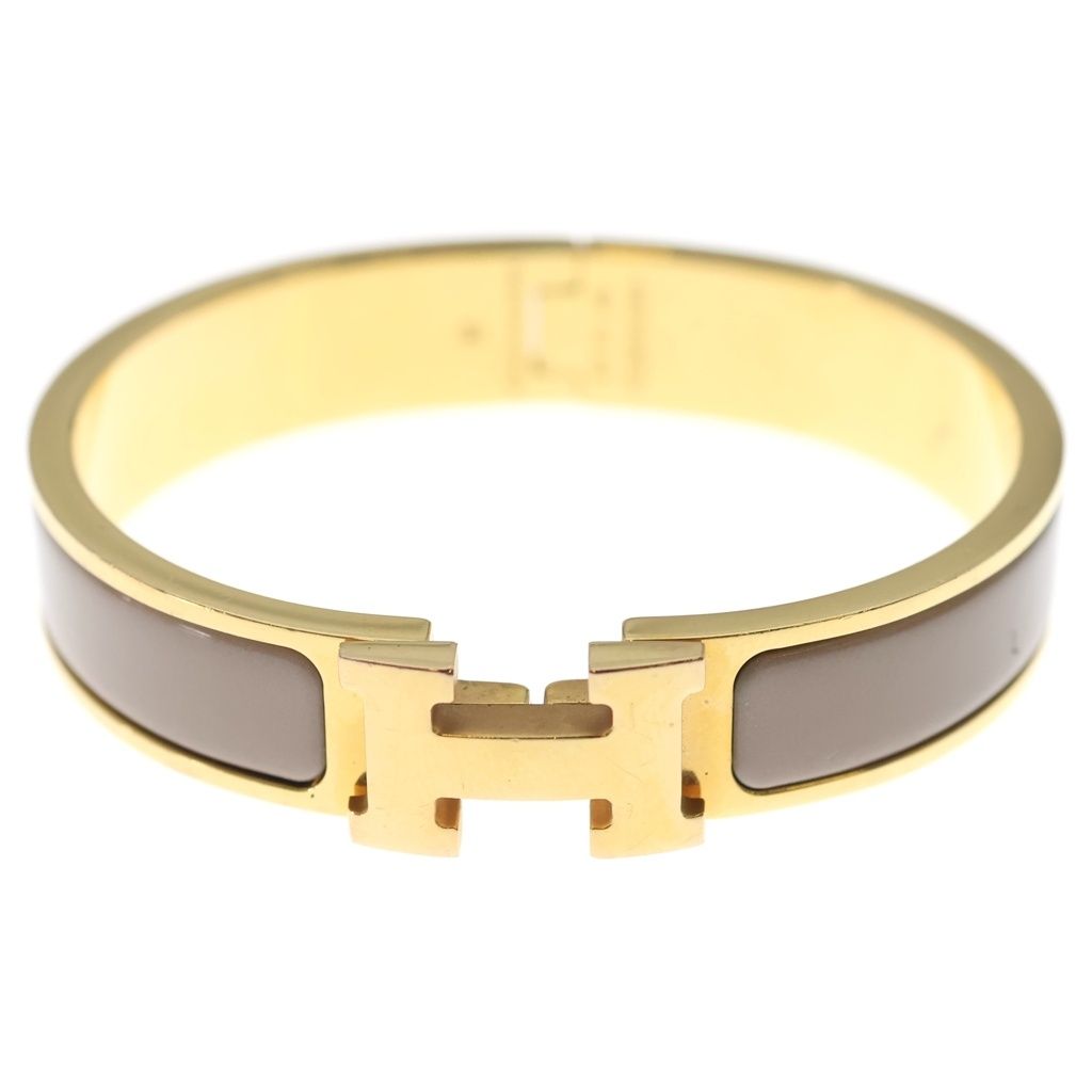 Hermes Clic Clac Bracelet Bangle Beige Gold