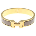 Hermes Clic Clac Bracelet Bangle Beige Gold