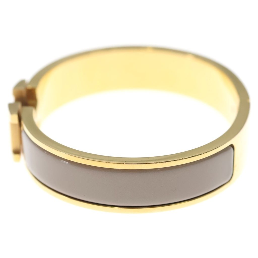 Hermes Clic Clac Bracelet Bangle Beige Gold — view 4