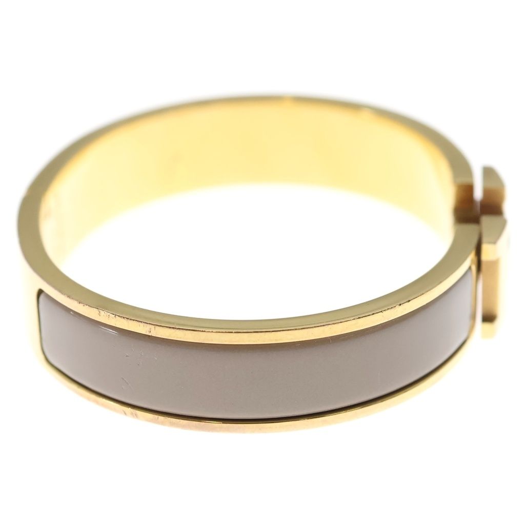 Hermes Clic Clac Bracelet Bangle Beige Gold — view 3