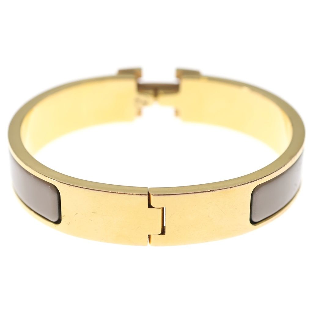 Hermes Clic Clac Bracelet Bangle Beige Gold — view 2