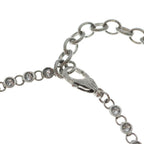 Chanel CC Logo Rhinestone Ribbon Choker Necklace Silver — view 4