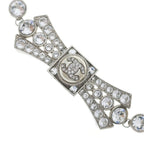 Chanel CC Logo Rhinestone Ribbon Choker Necklace Silver
