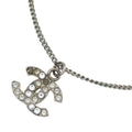 Chanel CC Logo Rhinestone Pendant Chain Silver