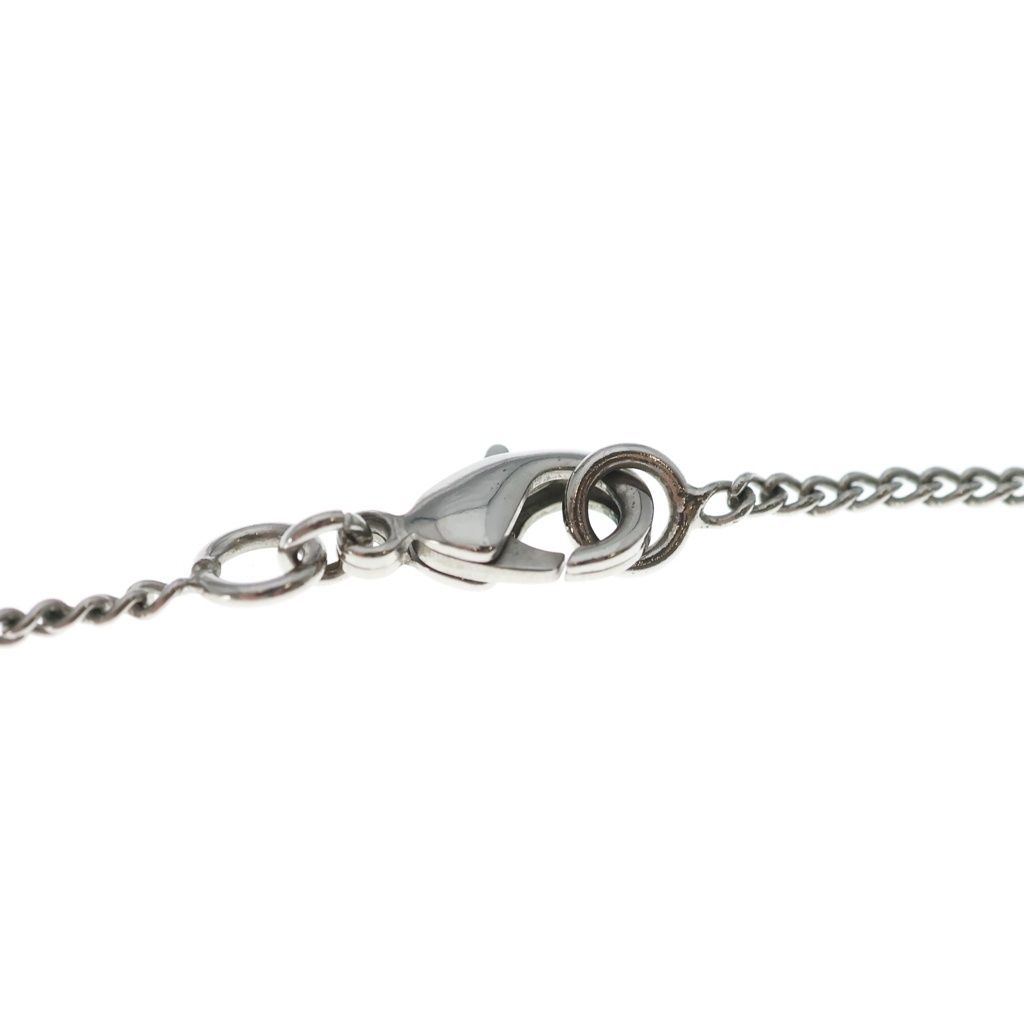 Chanel CC Logo Rhinestone Pendant Chain Silver — view 4