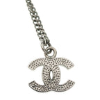 Chanel CC Logo Rhinestone Pendant Chain Silver — view 5