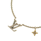 Louis Vuitton LV Iconic Necklace Rhinestone Gold Plated